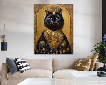 Chat fantaisiste persan également appelé chat persan en robe et bijoux traditionnels persans-5