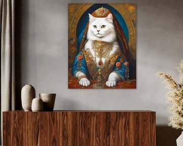 Fantasy Persian cat also called the Persian cat in Traditional Persian dress and jewellery-9 by Carina Dumais