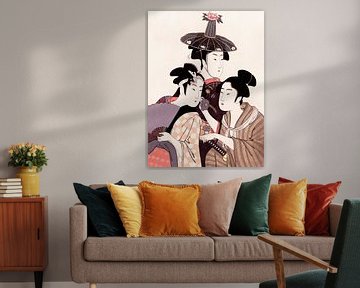 Japanse groep in warme pastelkleuren van Mad Dog Art