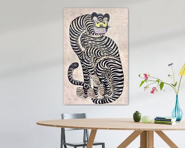 Asia cat on neutral background by Mad Dog Art