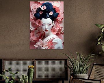 Pink Flower Geisha by Jacky