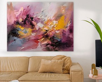 Explosie van kleuren in roze, paars en oranje van Artsy
