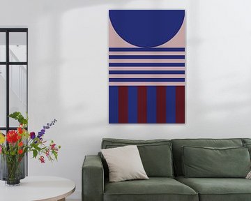 Bold colors and stripes collection. Navy blue and brown no. 9 by Dina Dankers