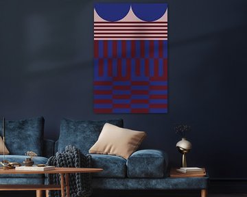 Bold colors and stripes collection. Navy blue and brown no. 8 by Dina Dankers
