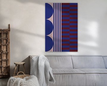 Bold colors and stripes collection. Navy blue and brown no. 7 by Dina Dankers