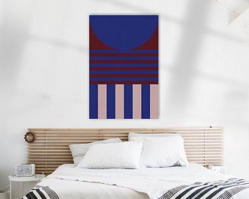 Bold colors and stripes collection. Navy blue and brown no. 3 by Dina Dankers