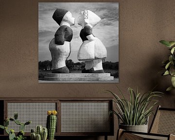 The Kissing Couple in Zwart-Wit van Henk Meijer Photography