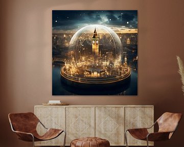 Die Stadt London in einer Kugel durch die Augen von Rembrandt von Craigsart Wall Art Shop