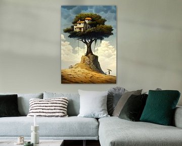 Tree house, tree house, surrealism by Jan Bechtum