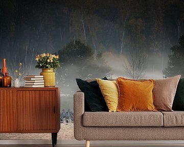 Kraniche im Morgendunst von Olaf Karwisch