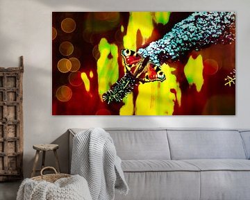 Kleurrijke dagpauwoog vlinder van Sara in t Veld Fotografie