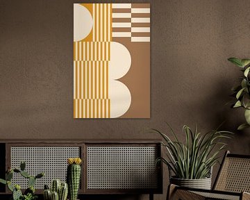 Colors and stripes collection. Ocher yellow and brown no. 1 by Dina Dankers