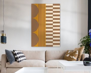 Colors and stripes collection. Ocher yellow and brown no. 3 by Dina Dankers