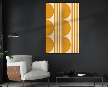 Colors and stripes collection. Ocher yellow and brown no. 5 by Dina Dankers