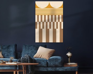 Colors and stripes collection. Ocher yellow and brown no. 7 by Dina Dankers