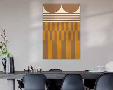 Colors and stripes collection. Ocher yellow and brown no. 9 by Dina Dankers