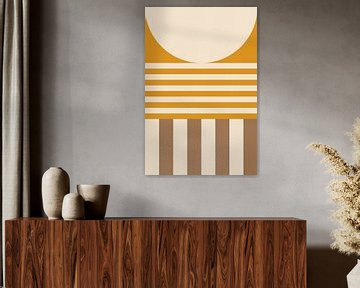 Colors and stripes collection. Ocher yellow and brown no. 10 by Dina Dankers