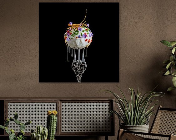 Voorbeeld van het werk in een kamer