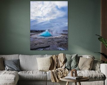 Strokkur geiser bij de Golden Circle in IJsland van Patrick Groß