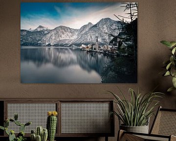 Hallstatt meer met de Alpen op de achtergrond in Oostenrijk van Patrick Groß