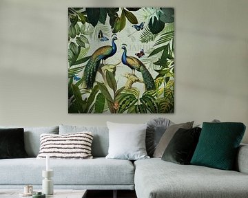 Exotische Papagein im Regenwald von Floral Abstractions
