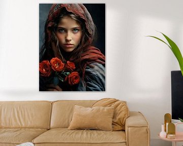 Arabian rose (Steve McCurry inspiration) van PixelPrestige
