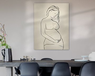 Silhouette d'une femme enceinte sur Moody Mindscape