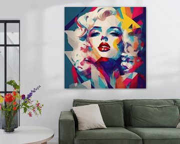 Marilyn Monroe dans une image abstraite aux couleurs subtiles