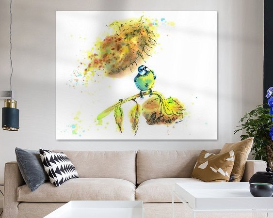 Voorbeeld van het werk in een kamer