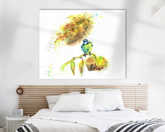 Voorbeeld van het werk in een kamer