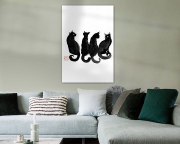 schwarze Katzen von Péchane Sumie