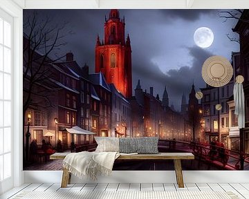 Utrecht bei Vollmond von Colin van der Bel