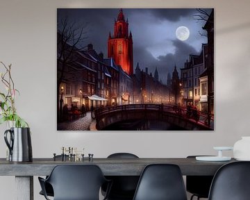 Utrecht at full moon by Colin van der Bel