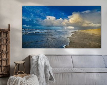 Panoramic beach towards Noordwijk. by Peter van Rijn