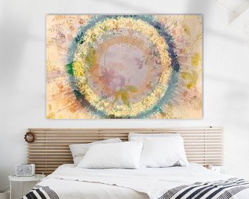 Bont gekleurde cirkel in flower power stijl van Lisette Rijkers