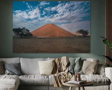 Dune de sable dans le désert du Namib en Namibie sur Patrick Groß