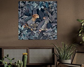 Parrots Jungle Paradise Grey von Andrea Haase