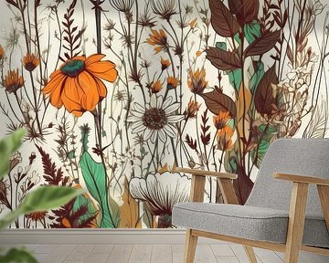 Bloemen botanisch patroon 9 #natuur van JBJart Justyna Jaszke