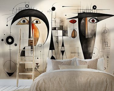 Voorbeeld van het werk in een kamer