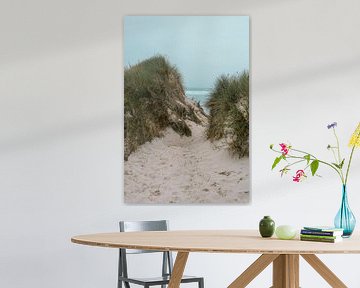 Duinen in Bretagne | Uitzicht op zee foto print | Frankrijk reisfotografie van HelloHappylife