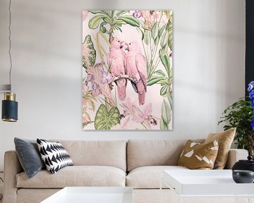 Pink Papagein Im Tropenjungle von Floral Abstractions