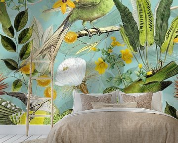 Tropische vintage vogels in de jungle van Floral Abstractions