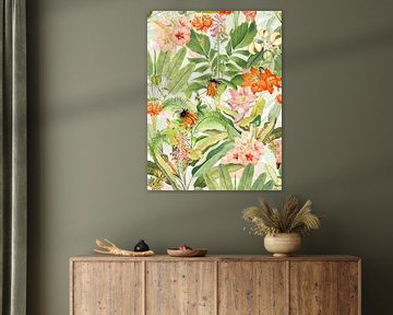 Fleurs Et Feuilles Tropicales Jungle sur Floral Abstractions