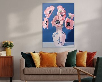 Pink Poppies van Marja van den Hurk