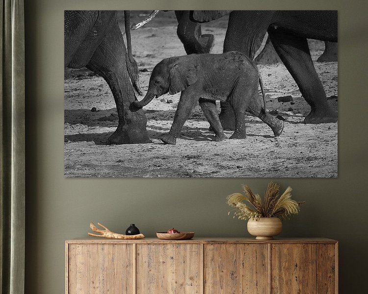 Voorbeeld van het werk in een kamer