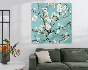 Sakura bloesem tak lente natuur kunst print van Vlindertuin Art