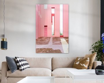 La Muralla Roja - Linienarbeit rosa von Anki Wijnen