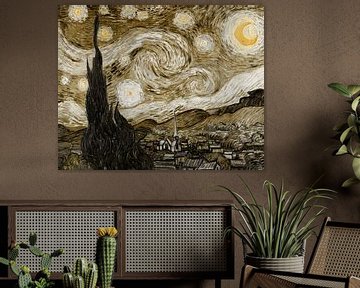 Sterrennacht Vincent van Gogh in modern jasje nr. 1 van Kjubik