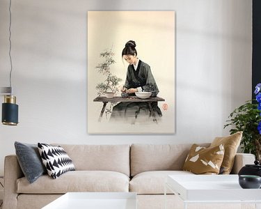 Voorbeeld van het werk in een kamer