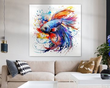 Poisson combattant multicolore sur ARTemberaubend